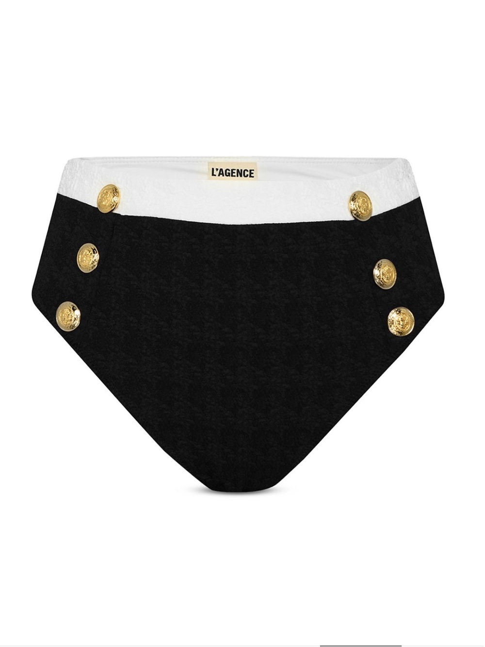 L'AGENCE Vanessa Color Blocked Bikini Bottoms, Black Small (NWT)